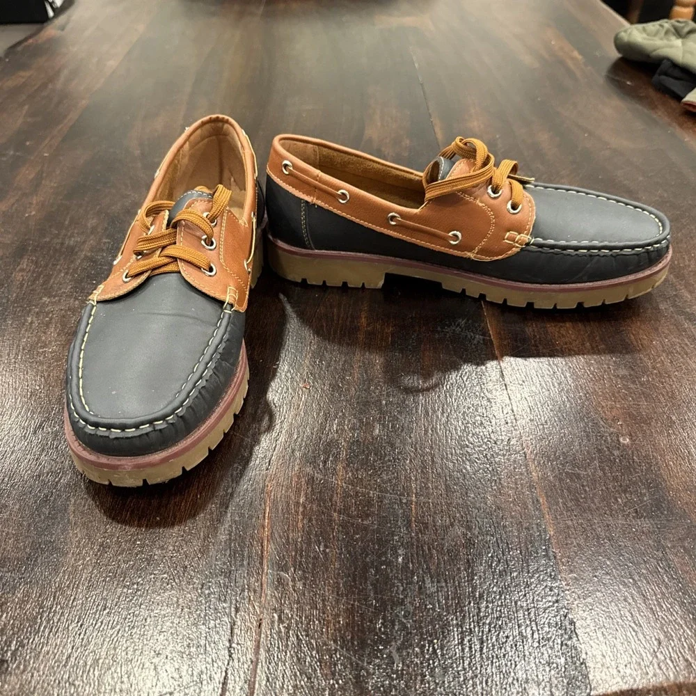 Aldo Rossini Boat Shoe in Brown/navy‎ [Size 11 or Euto 44]
